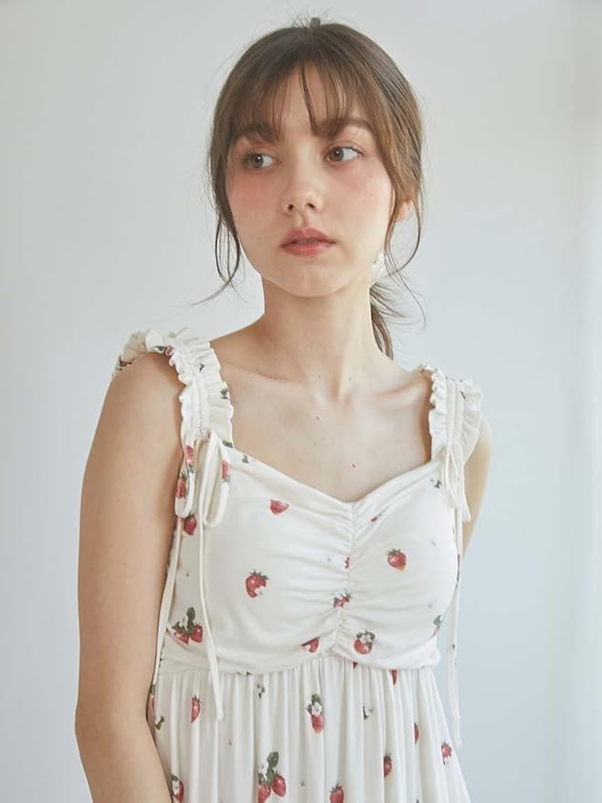 Amazon.co.jp: [ジェラート ピケ] いちご柄カップインキャミワンピース